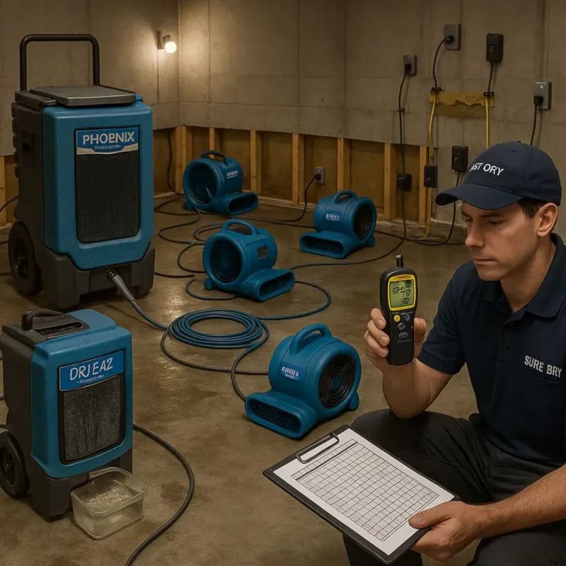 Structural Drying and Dehumidification process in Lapeer, MI